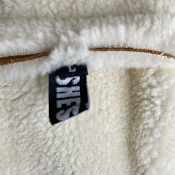 SHE’S GOKE Women's Blue Denim and Cream Sherpa Jacket SIZE L - Picture 9 of 10